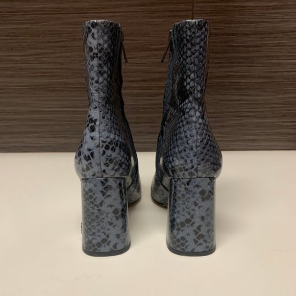New Sam Edelman Blue Snakeskin Heel Ankle Boots - Picture 4 of 9